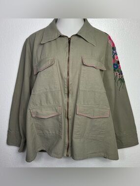 Time for Me utility embroidered jacket size 3X